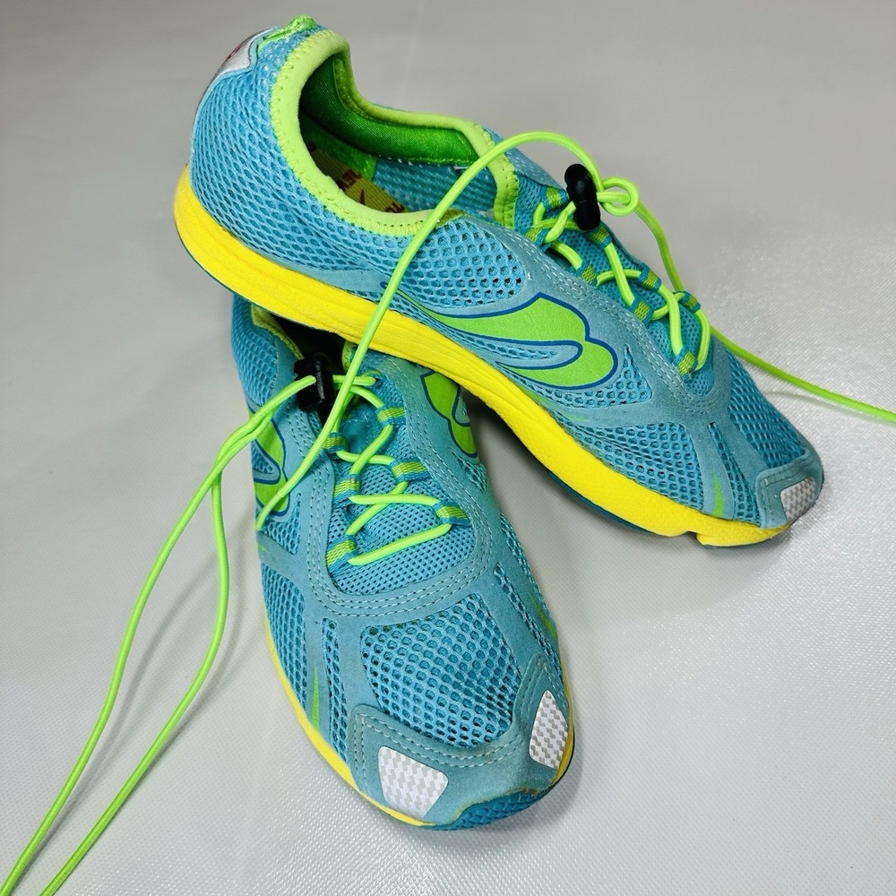 Newton Running Shoes Women's 7.5 Distance Lightweight Minimalist Blue Yellow